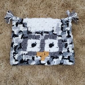 Black and White Owl Hat, Handmade Crochet